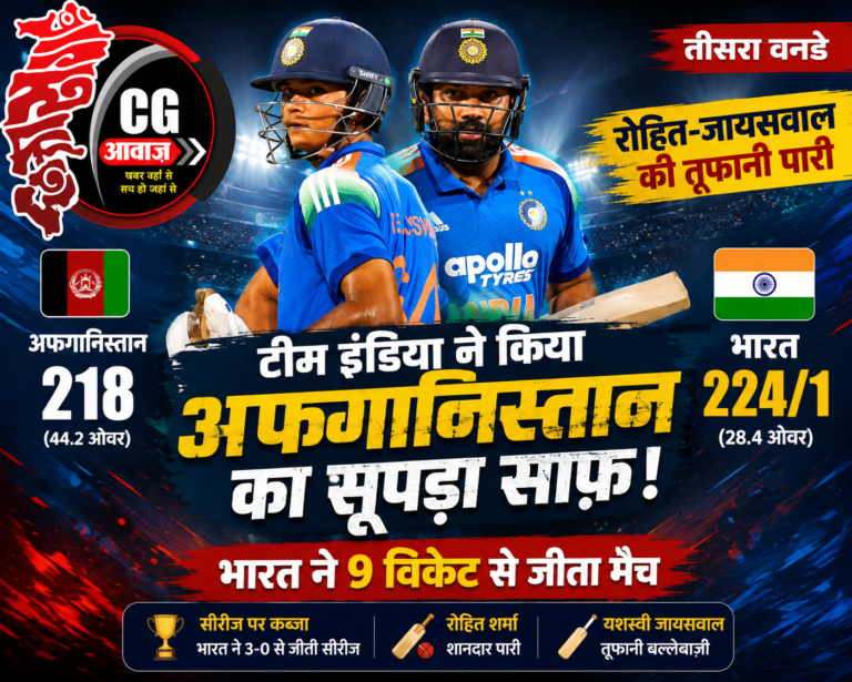  टीम इंडिया ने किया अफगानिस्तान का सूपड़ा साफ़, तीसरे वनडे में इतने विकेट से दी मात, रोहित-जायसवाल ने खेली तूफानी पारी
