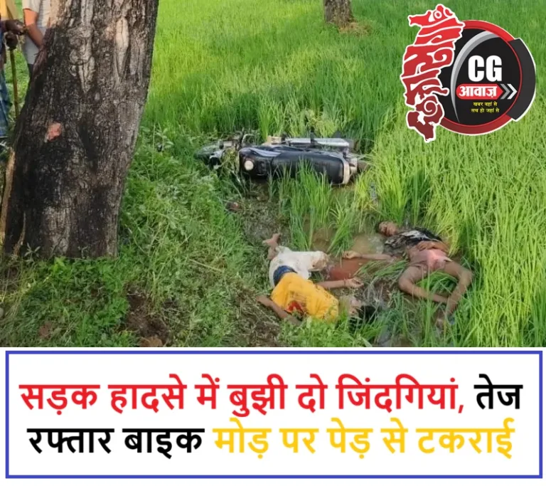 सड़क हादसे में बुझी दो जिंदगियां, तेज रफ्तार बाइक मोड़ पर पेड़ से टकराई