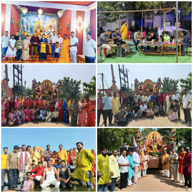 बेमेतरा पुलिस कॉलोनी में विधि-विधान से हुआ मां दुर्गा भवानी की प्रतिमा का विसर्जन